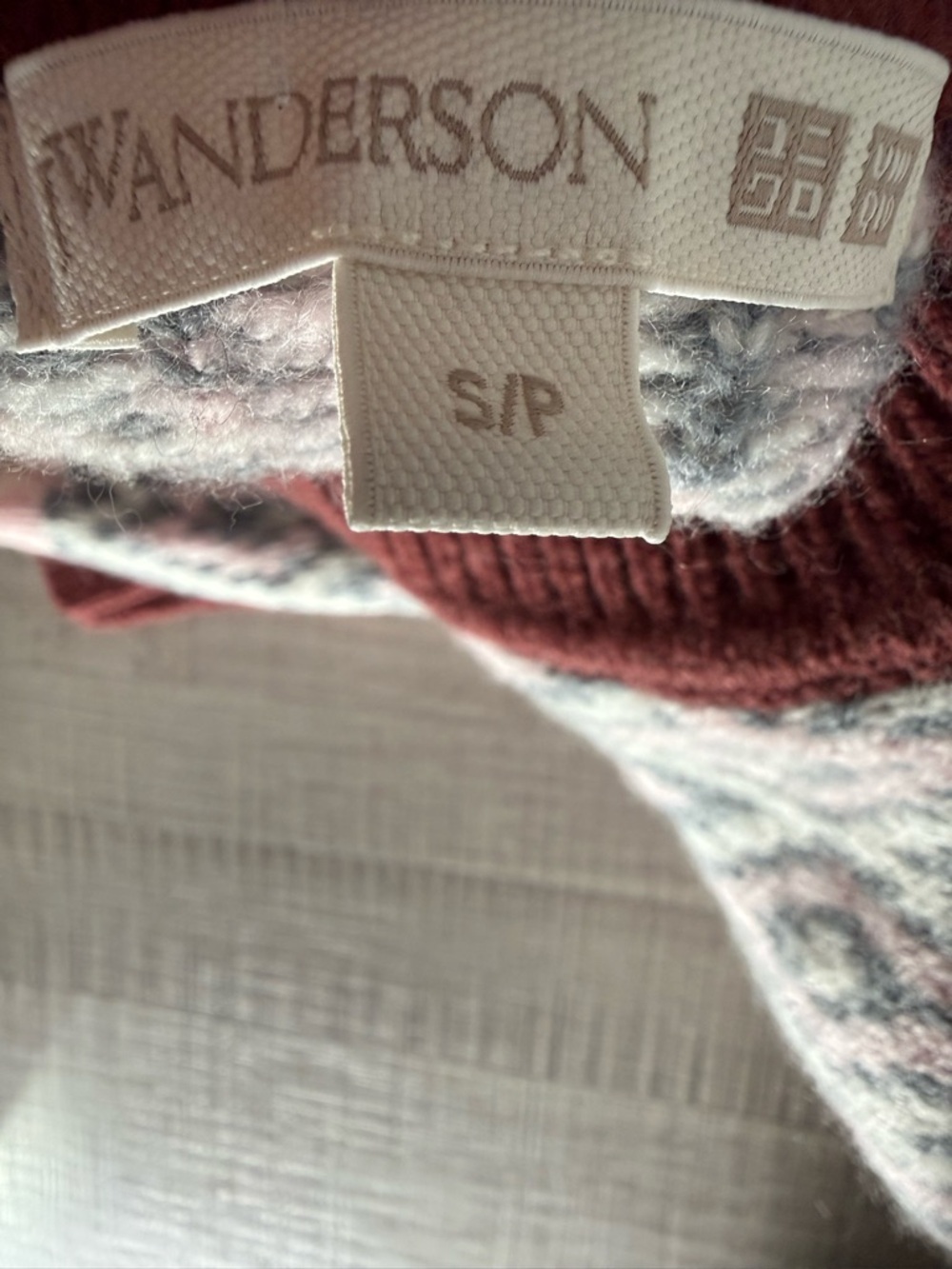 JW ANDERSON x UNIQLO Fair Isle Crew Neck Sweater in Pink Burgundy Size S - Picture 5 of 6